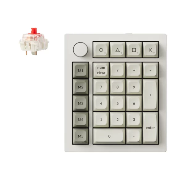 keychron q0 max custom number pad (gateron jupiter red, shell white)