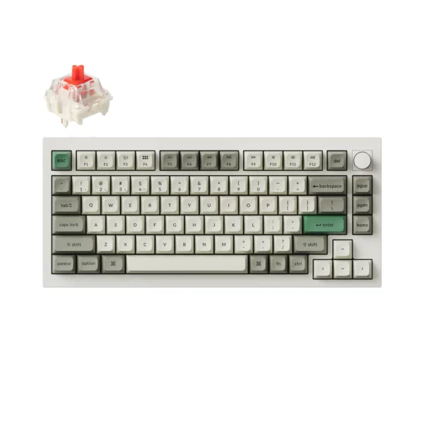 keychron q1 max wireless mechanical keyboard (gateron jupiter red, carbon black) (copy)