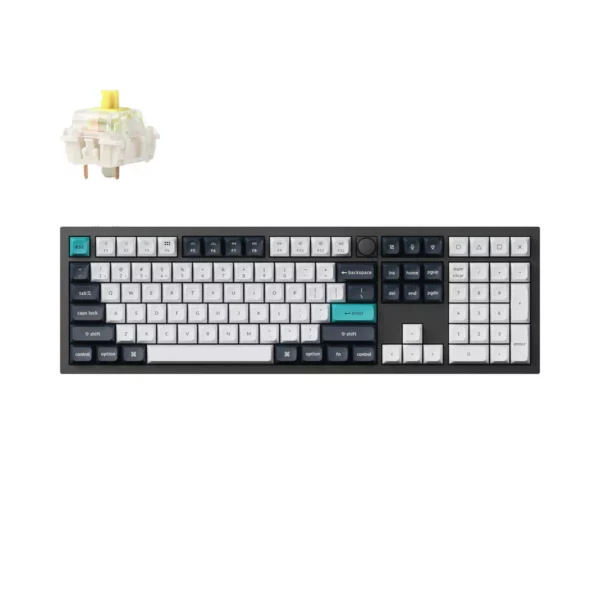 keychron q6 max wireless mechanical keyboard (gateron jupiter banana, carbon black)