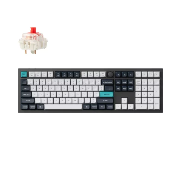 keychron q6 max wireless mechanical keyboard (gateron jupiter red, carbon black)