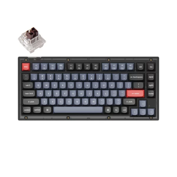 keychron v1 mechanical keyboard (k pro blue, frosted black translucent) (copy)