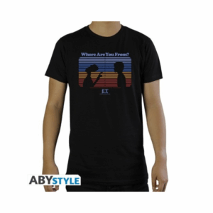 e.t. l'extra terrestre unisex black t shirt – "where are you from?"