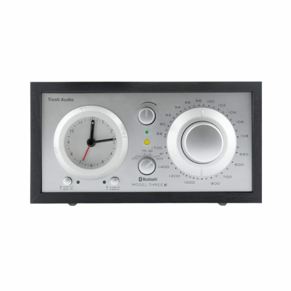 tivoli audio model three bt radio and clock black/silver