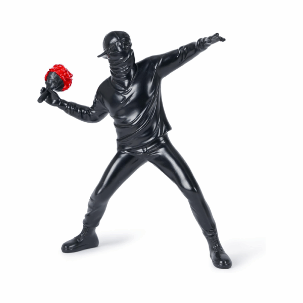 banksy statue crafts flower thrower