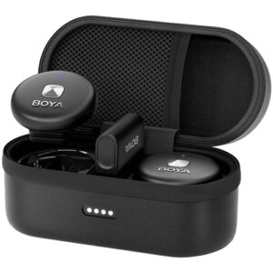 boya omic u 2 person wireless microphone (type c, black)