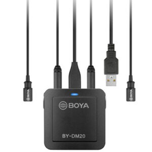 boya by dm20 recording kit with two lavalier microphone