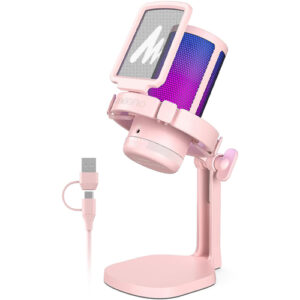 maono dgm20 gaming usb microphone (pink)