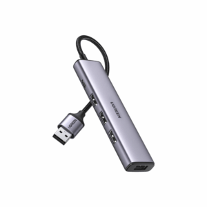 ugreen 20805 sb hub, aluminum 4 port usb 3.0 hub with powered support output for high power equipment