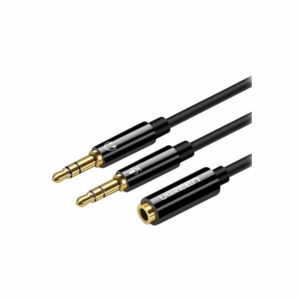 ugreen 20898 3.5mm female to 2 male audio cable abs case (black)