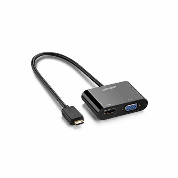 ugreen 30355 micro hdmi to hdmi + vga adapter 30cm (black)
