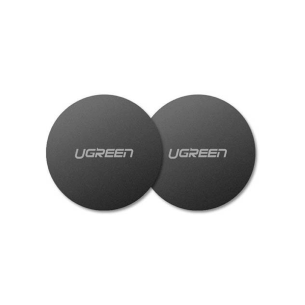 ugreen 30836 rounded metal plate for magnetic phone stand 2 pack (black)