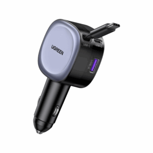 ugreen 55653 75w fast car charger with retractable cable