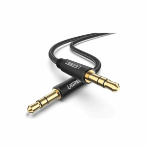 ugreen 50363 3.5mm male to 3.5mm male cable gold plated metal case with braided 2m (black)