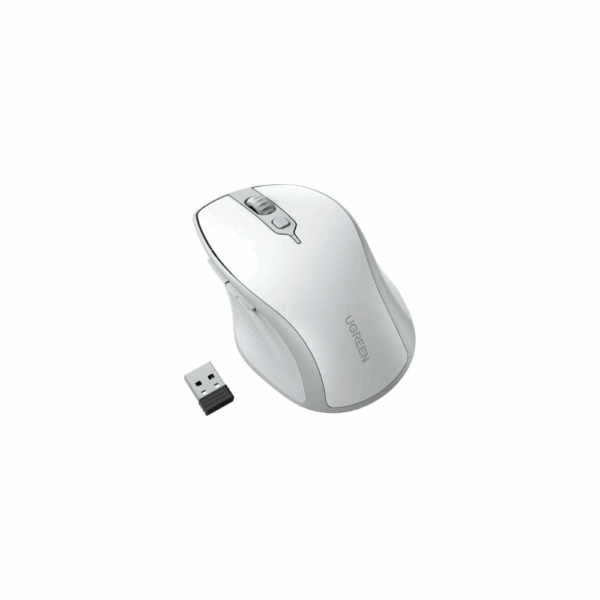 ugreen 15805 ergonomic wireless mouse (white gray)