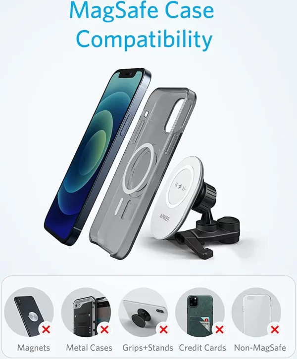 anker powerwave magnetic charging car mount (a2931hw1)