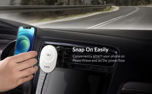 anker powerwave magnetic charging car mount (a2931hw1)