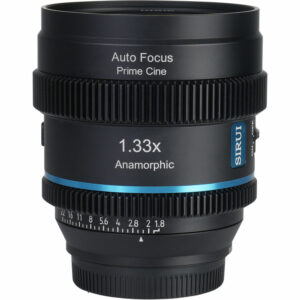 sirui 20mm t1.8 1.33x s35 af anamorphic lens (sony e mount, blue flares)