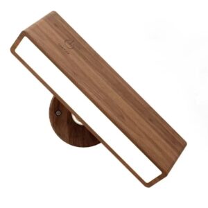 rotating wall mounted wooden led light