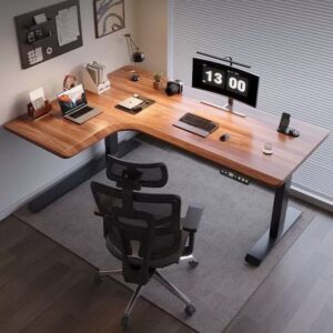 high quality l shaped motorized desk