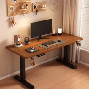 premium motorized desk with cup holder