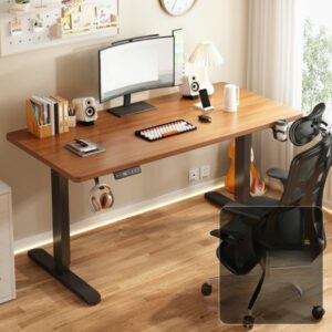 premium motorized desk with cup holder