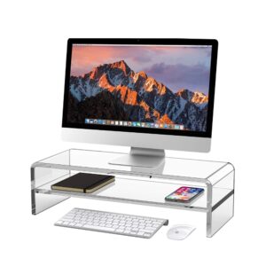 acrylic monitor stand, 2 tiers computer monitor riser