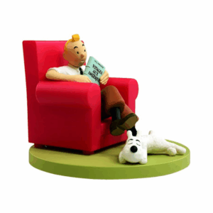 the adventures of tintin tintin sitting with snowy figure