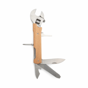 kikkerland "wooden wrench multi‑tool"