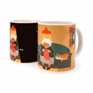 kikkerland "cat lady morph mug"