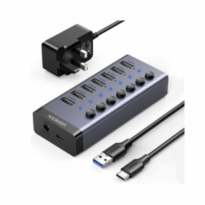ugreen 90306 usb 3.0 7 port hub 12v2a (dc: 5.5) power supply (uk)