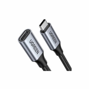 ugreen 80810 usb c m/f gen2 5a alu case braided cable 0.5m (black)