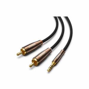 ugreen 80849 3.5mm male to 2*rca copper case braided aux cable 2m/3m/5m