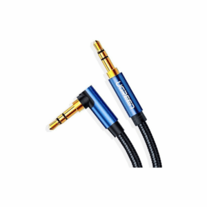 ugreen 60179 3.5mm male to 3.5mm male cable gold plated metal case with braid 1m (blue black)