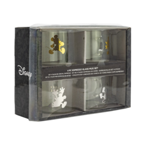 mickey mouse 4 expresso glass mug set