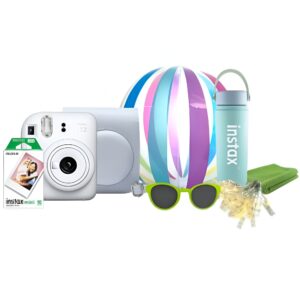 fujifilm instax mini 12 instant camera – summer bundle (clay white)
