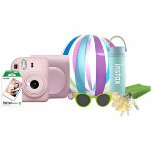 fujifilm instax mini 12 instant camera – summer bundle (blossom pink)