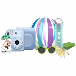 fujifilm instax mini 12 instant camera – summer bundle (pastel blue)