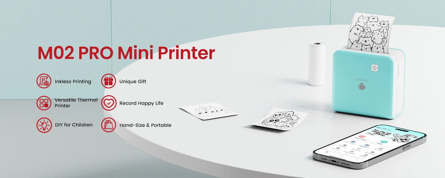 phomemo m02 pro bluetooth mini printer