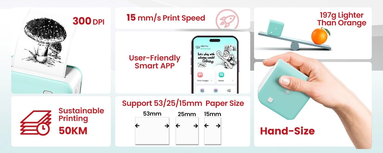 phomemo m02 pro bluetooth mini printer