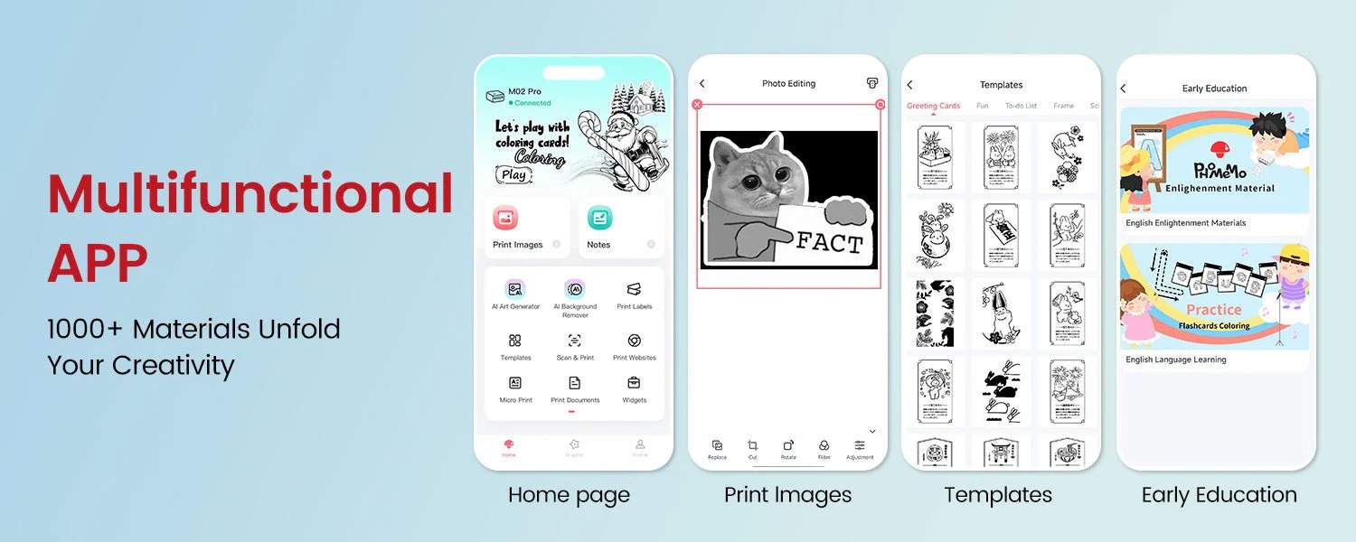 phomemo m02 pro bluetooth mini printer