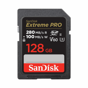 sandisk extreme pro uhs ii card 128gb (v60)