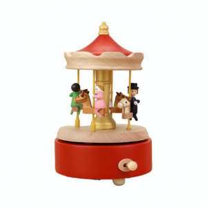 wooden carousel music box