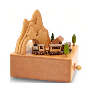 wooden scenery music box