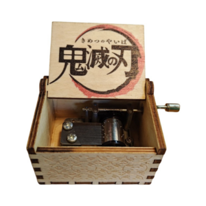 engraved wooden music box demon slayer style 6