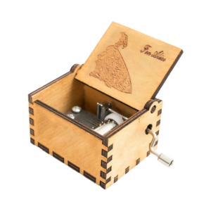 engraved wooden music box beethoven fur alice