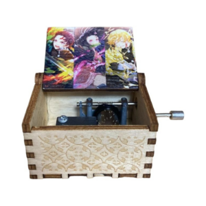 engraved wooden music box demon slayer style 5
