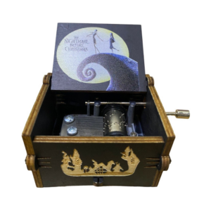 engraved wooden music box the nightmare before christmas