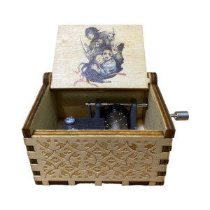 engraved wooden music box demon slayer style 3
