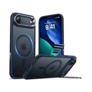 esr hybrid magnetic case (camera control, stash stand) for iphone air – clear black (copy)