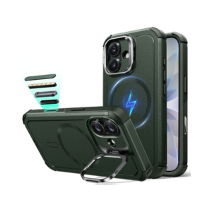 esr cyber tough magnetic case (camera control) for iphone 17 – olive green